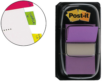 50 banderitas señalizadoras Post-it 680-8 25,4x43,1mm. violetas